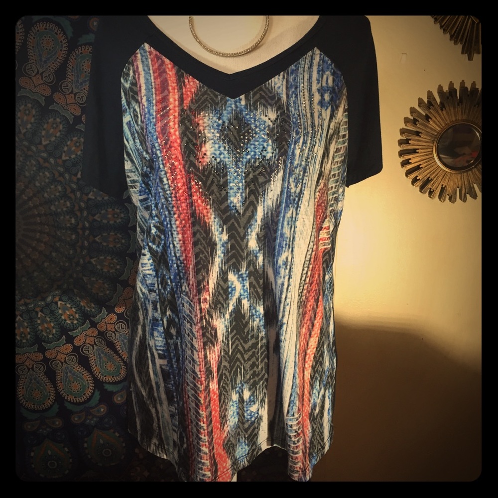 Christopher & Banks Embellished blouse 🍍🌸🍍